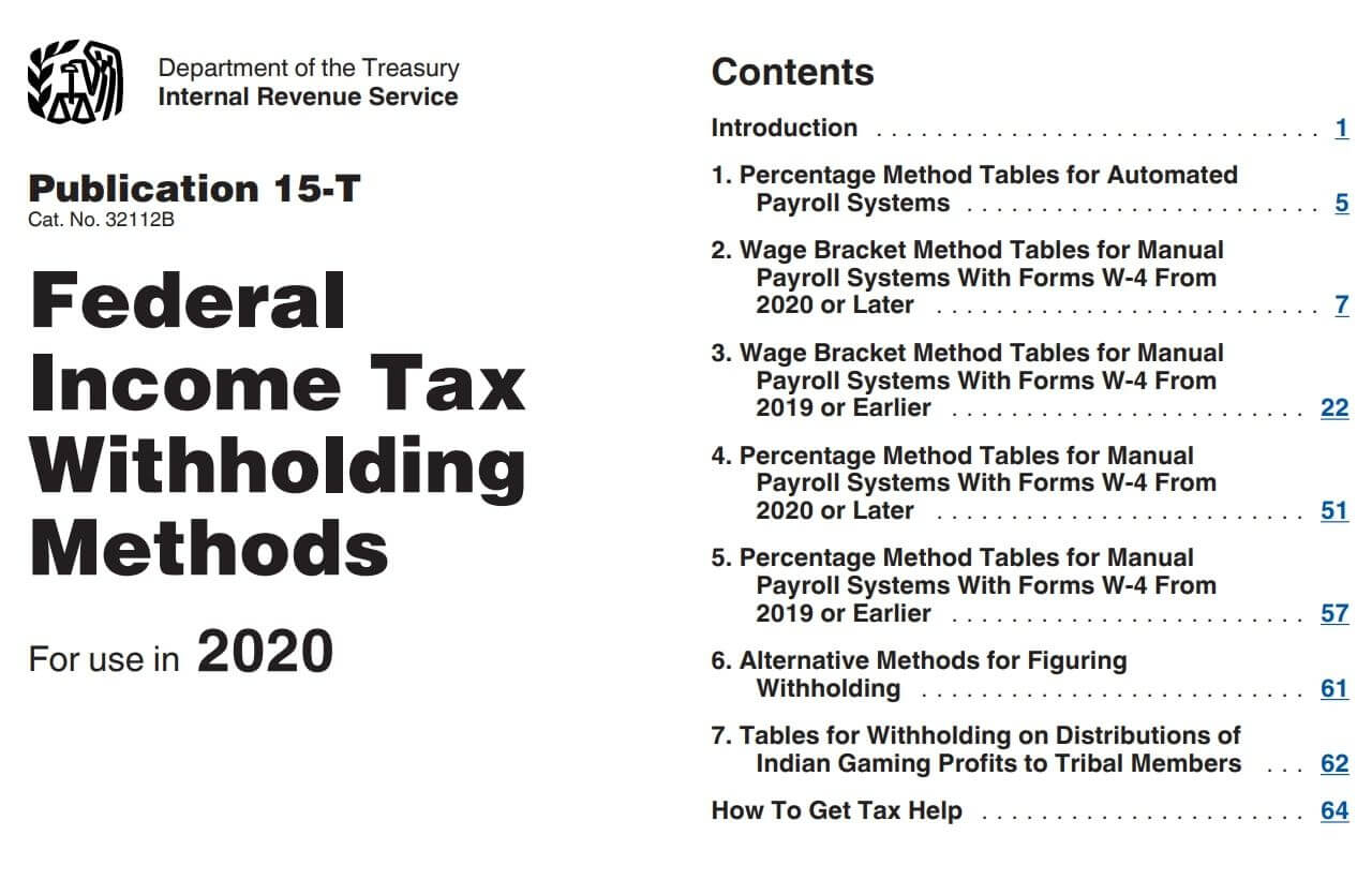 Federal Withholding Tables 2021 Federal Income Tax