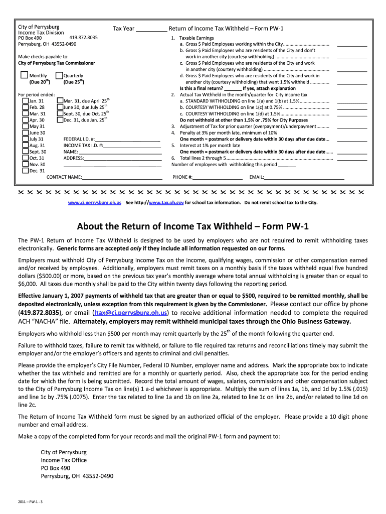 Filling Out Perrysburg Taxes Fill Out And Sign Printable