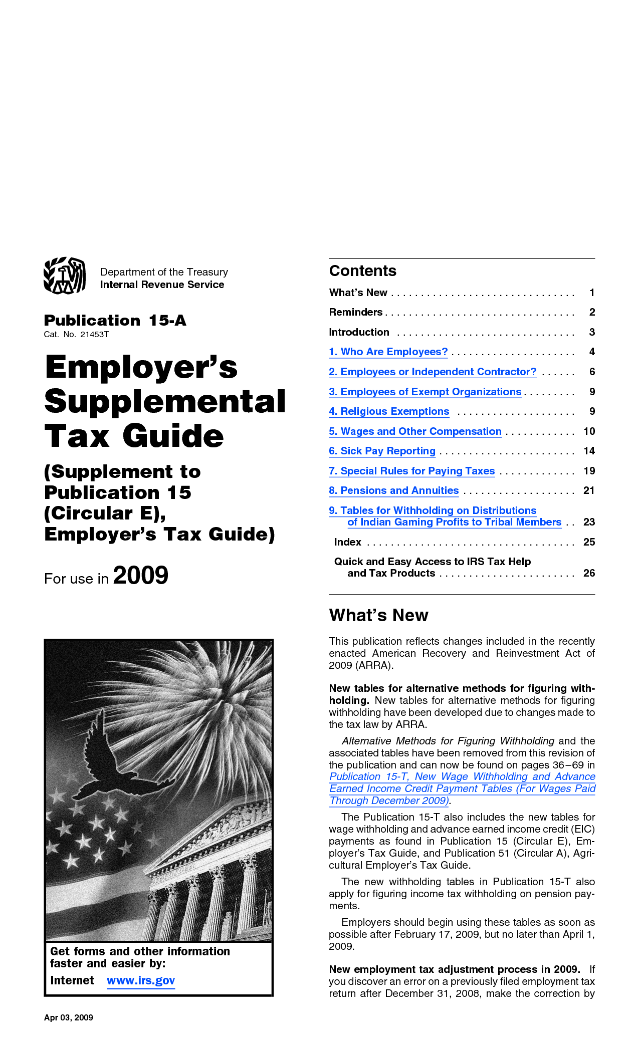 Supplement To Publication 15 Circular E Employer s Tax 