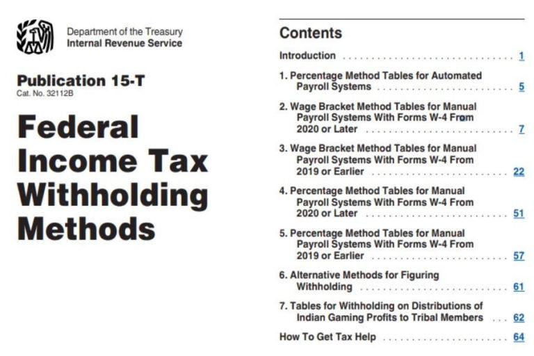 Irs Tax Table Withholding 2021 - Federal Withholding Tables 2021